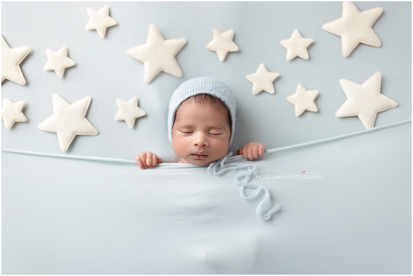 Baby boy sleeping under the stars
